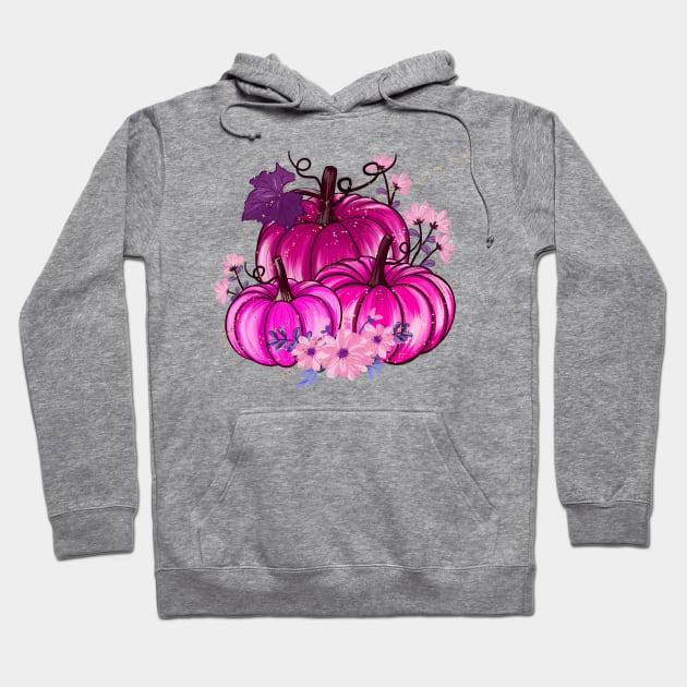 Pink Pumpkins Hoodie by Rise And Design